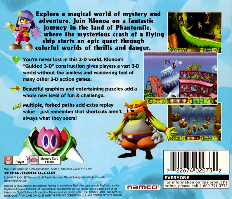 Klonoa : Door to Phantomile — Box back