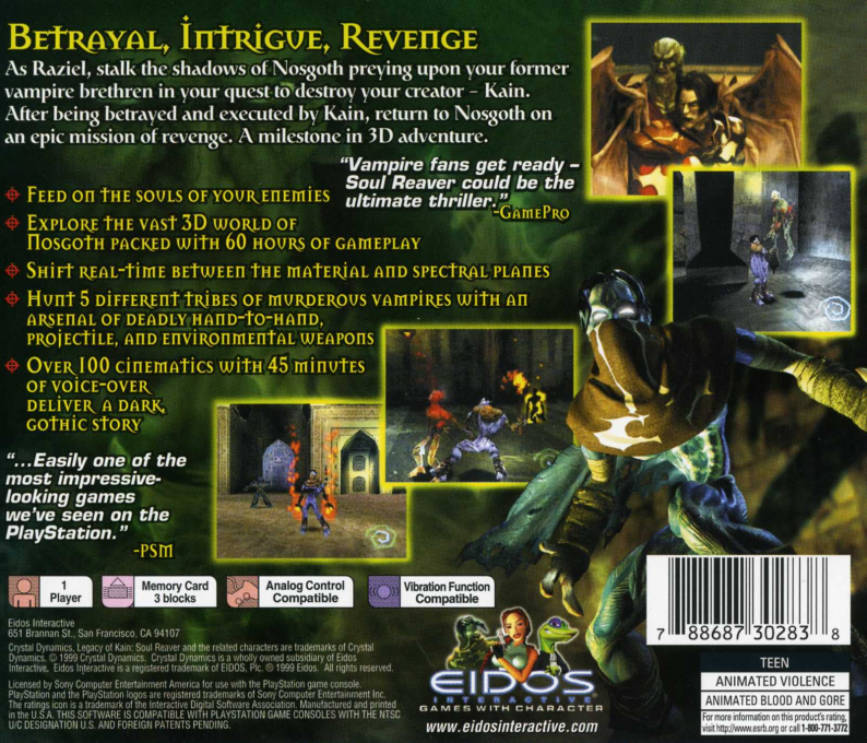Legacy of Kain : Soul Reaver — Box back