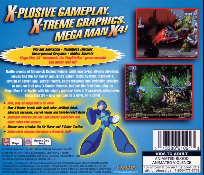 Mega Man X4 — Box back