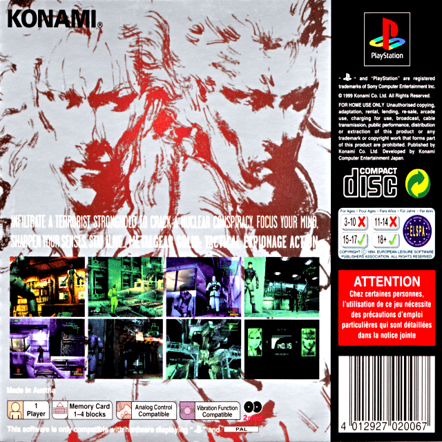 Metal Gear Solid — Box back