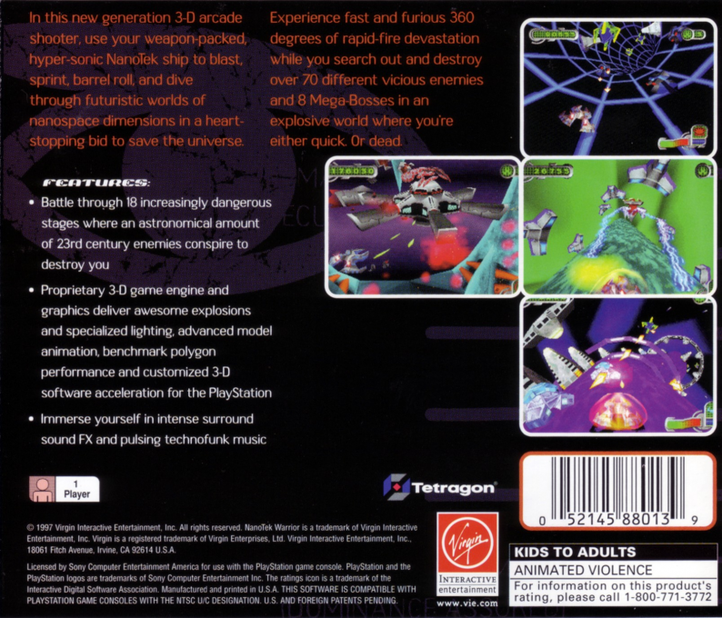 NanoTek Warrior — Box back