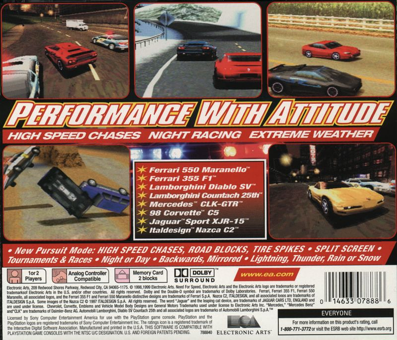 Need for Speed III : Hot Pursuit — Box back