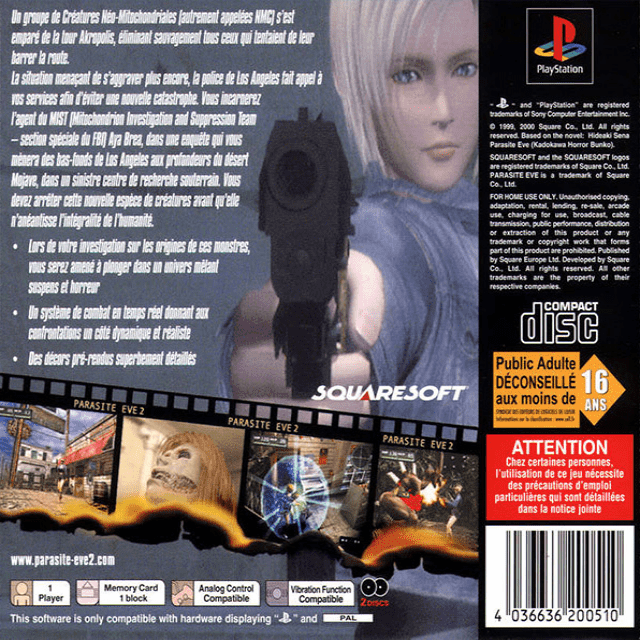 Parasite Eve II — Box back