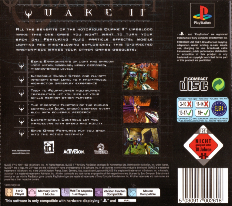 Quake II — Box back