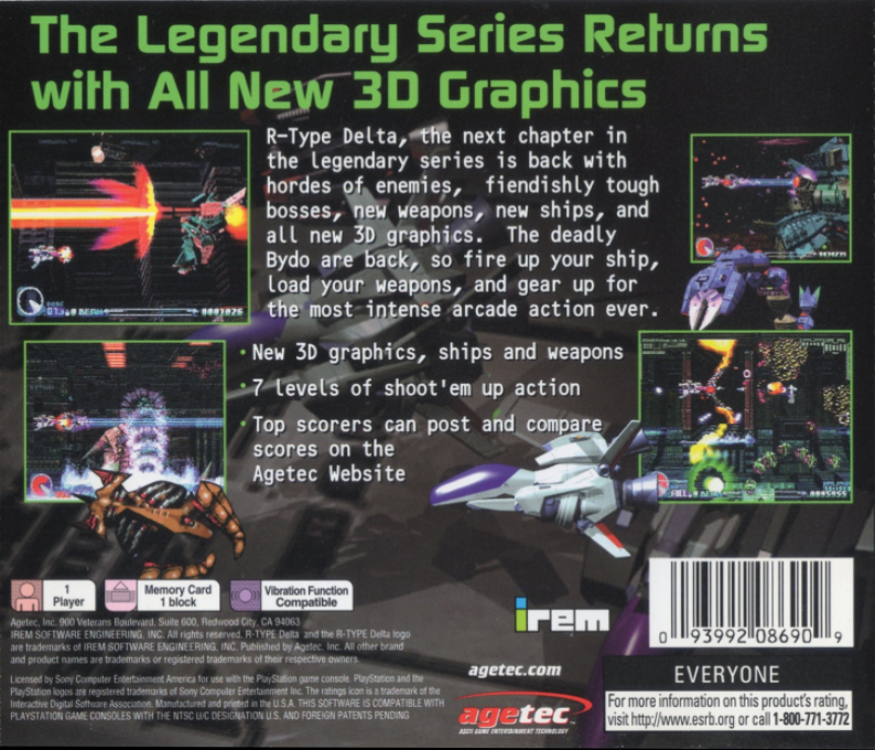 R-Type Delta — Box back