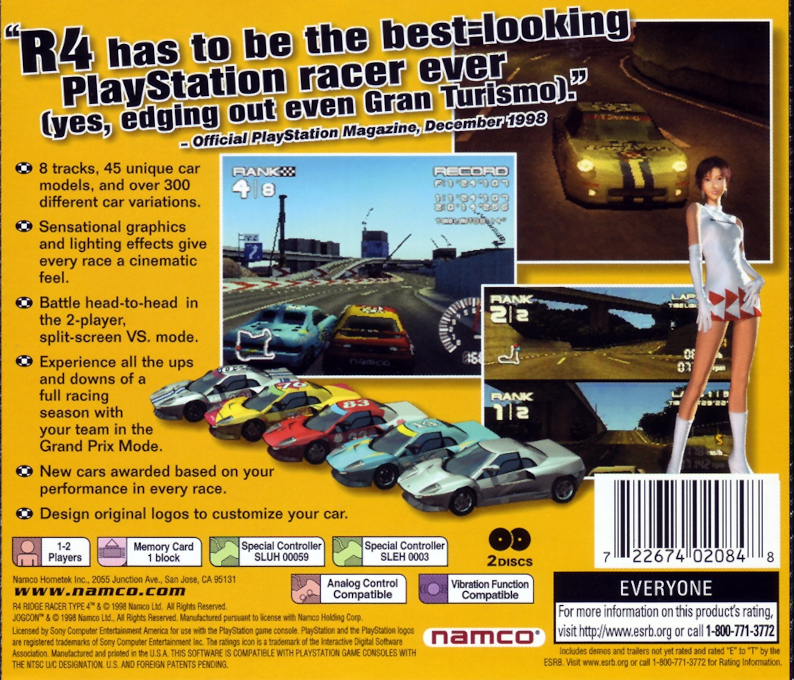 R4 : Ridge Racer Type 4 — Box back