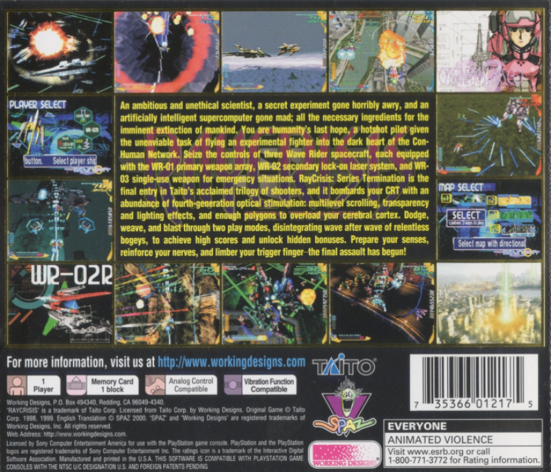 RayCrisis : Series Termination — Box back
