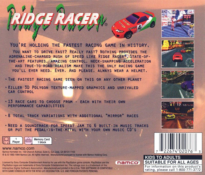 Ridge Racer — Box back