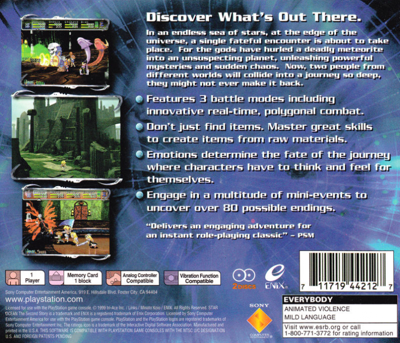 Star Ocean : The Second Story — Box back