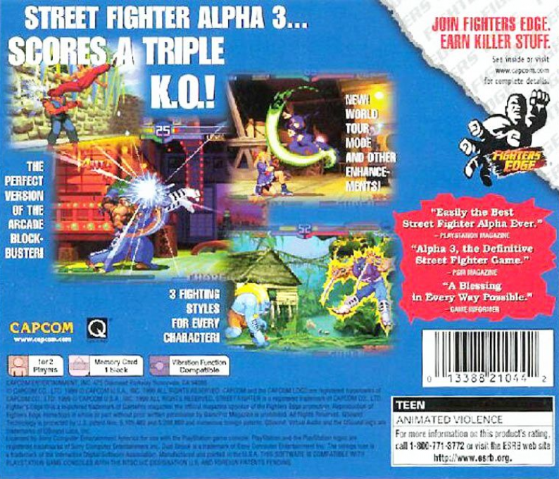 Street Fighter Alpha 3 — Box back