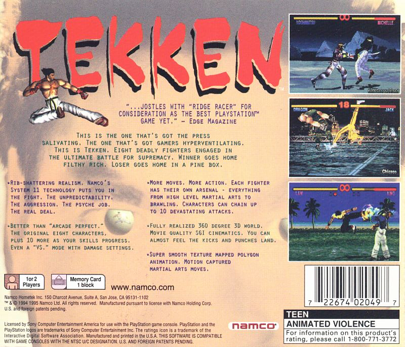 Tekken — Box back