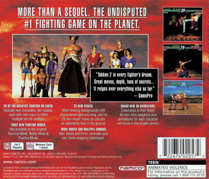 Tekken 2 — Box back