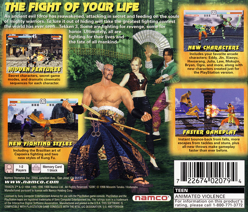 Tekken 3 — Box back