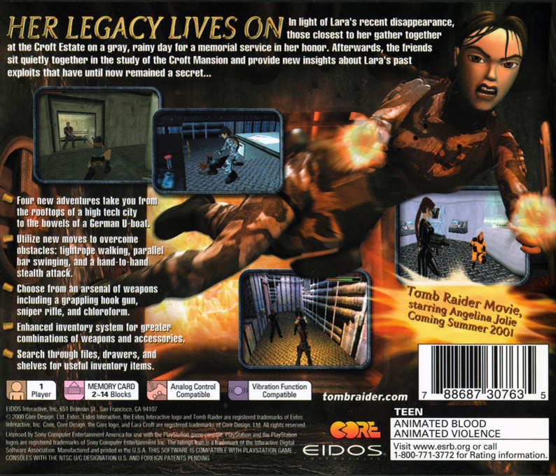 Tomb Raider Chronicles — Box back