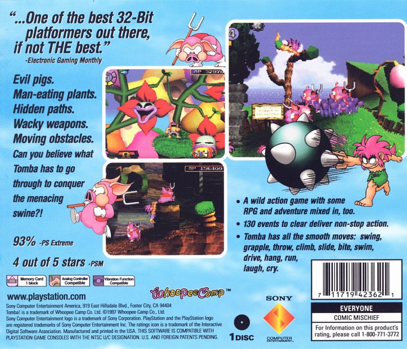 Tomba! — Box back
