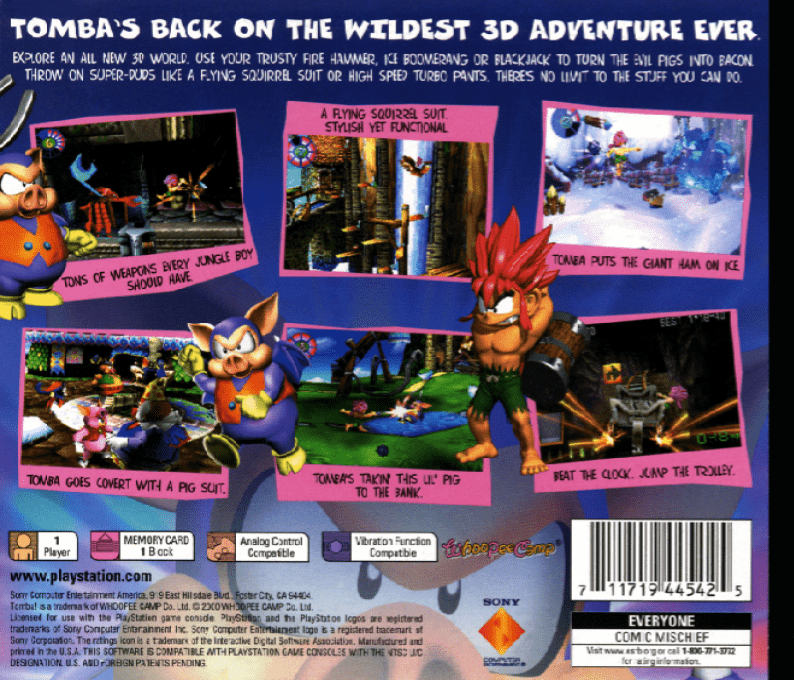 Tomba! 2 : The Evil Swine Return — Box back