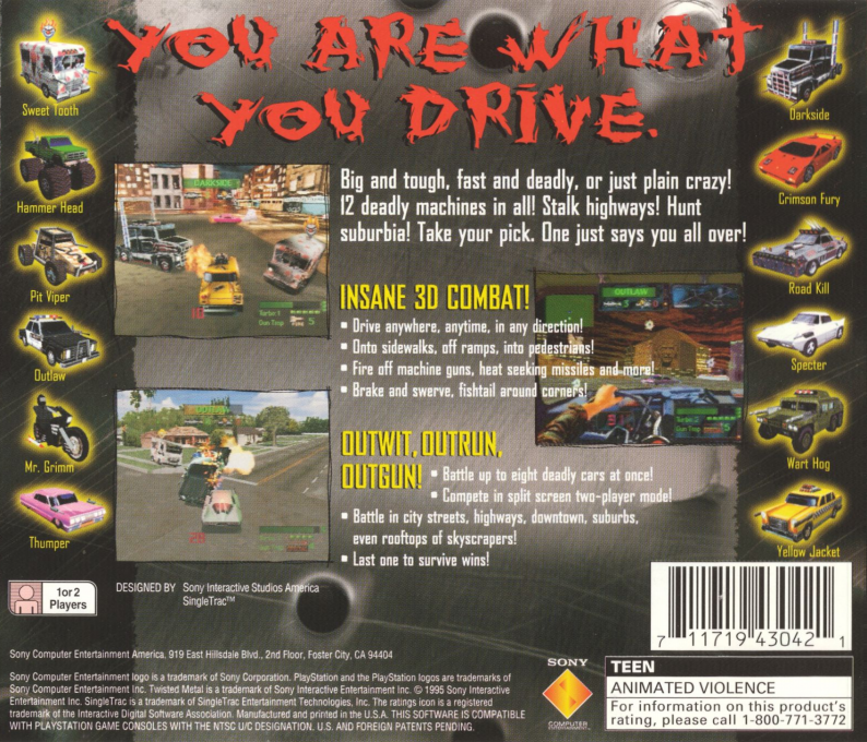 Twisted Metal — Box back