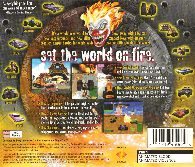 Twisted Metal 2 — Box back