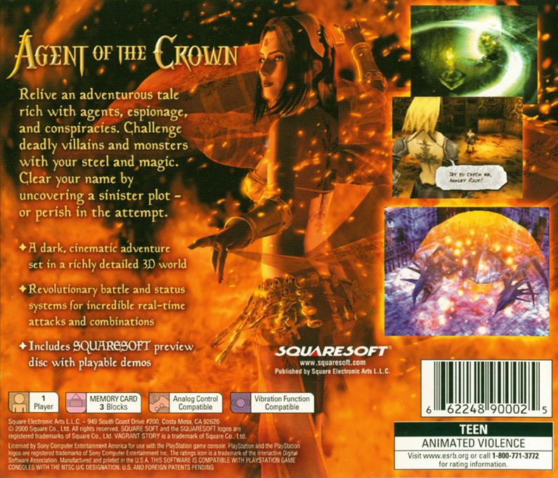 Vagrant Story — Box back