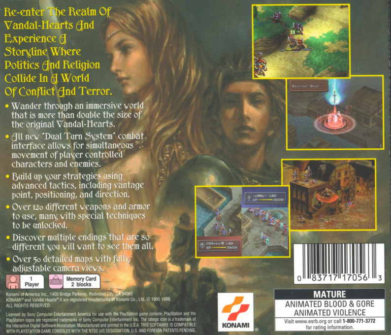 Vandal Hearts II — Box back