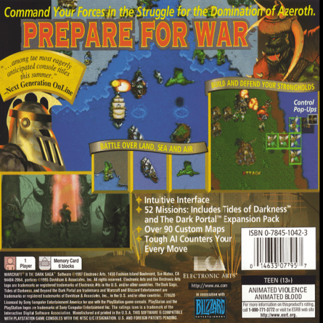 WarCraft II : The Dark Saga — Box back