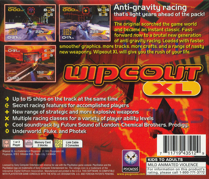 WipEout XL — Box back