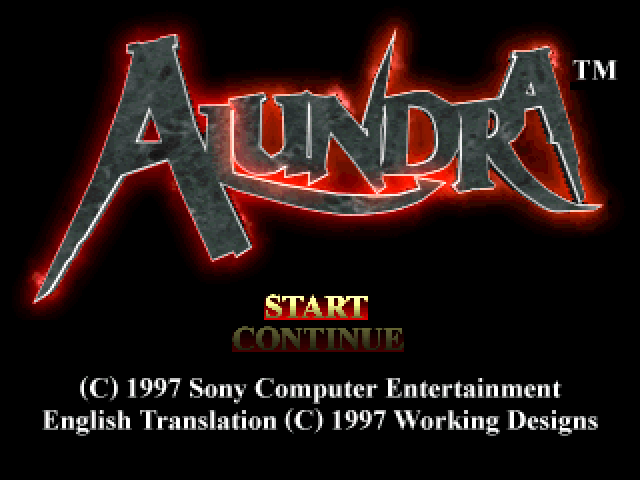 Alundra — Title screen