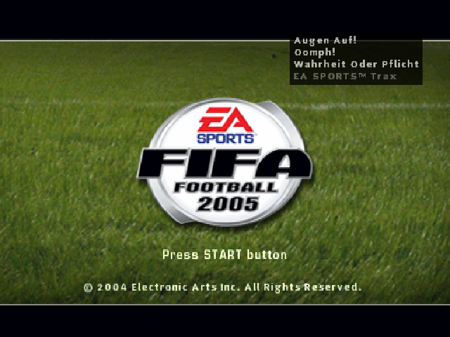 FIFA Football 2005 — Title screen