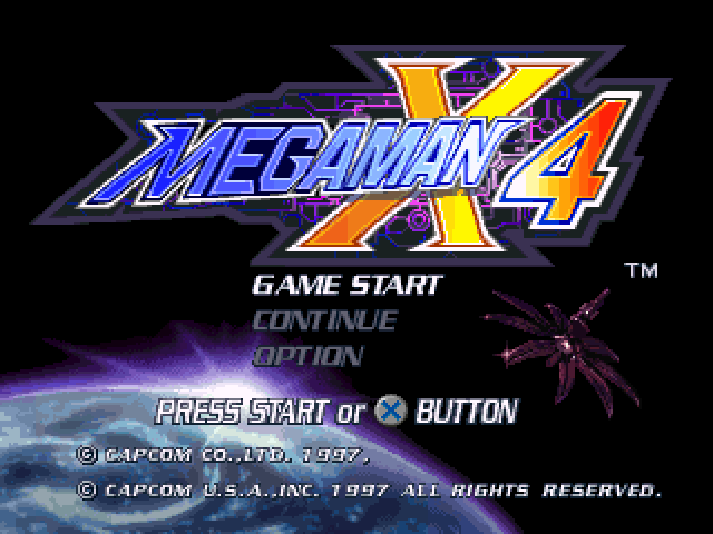 Mega Man X4 — Title screen
