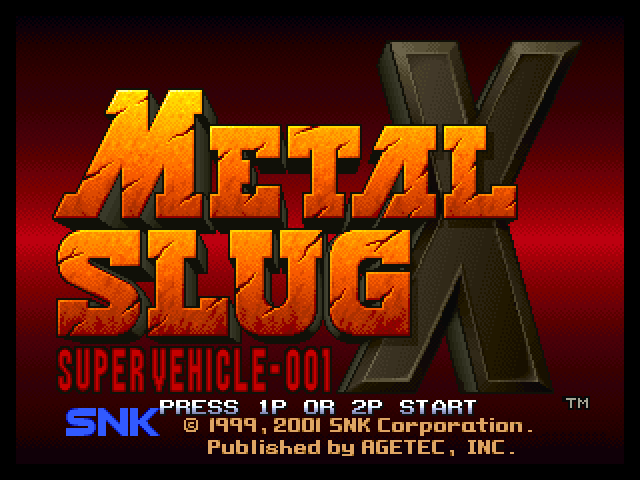 Metal Slug X — Title screen