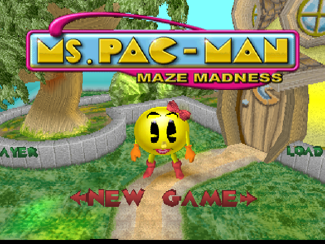 Ms. Pac-Man Maze Madness — Title screen