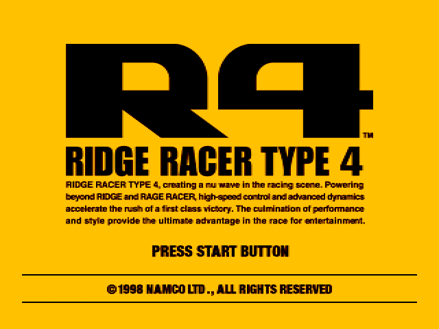 R4 : Ridge Racer Type 4 — Title screen