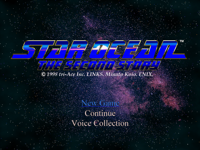 Star Ocean : The Second Story — Title screen