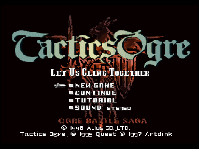 Tactics Ogre — Title screen