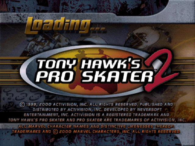 Tony Hawk's Pro Skater 2 — Title screen