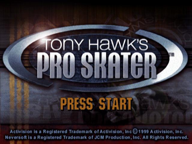Tony Hawk's Skateboarding — Title screen