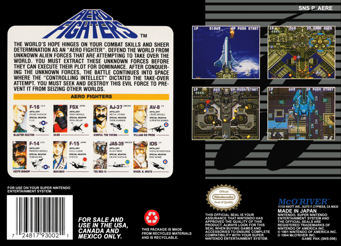 Aero Fighters — Box back