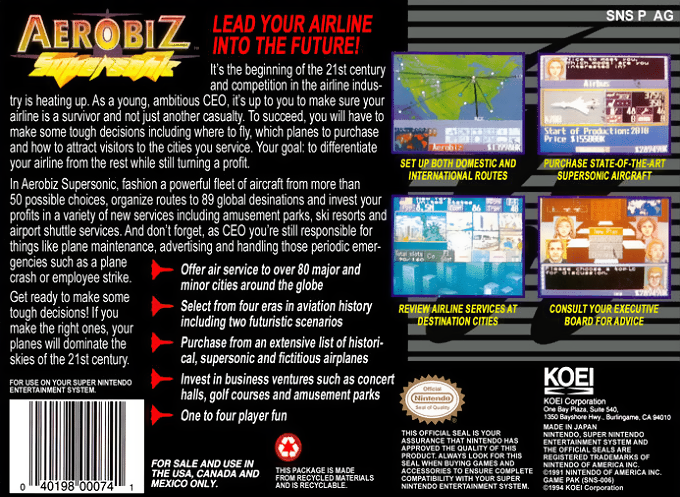 Aerobiz Supersonic — Box back