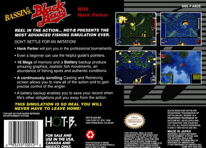 Bassin's Black Bass — Box back