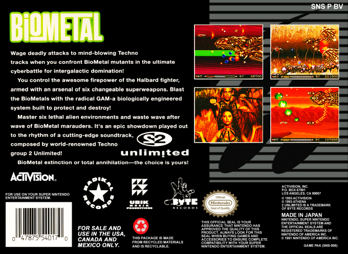 BioMetal — Box back