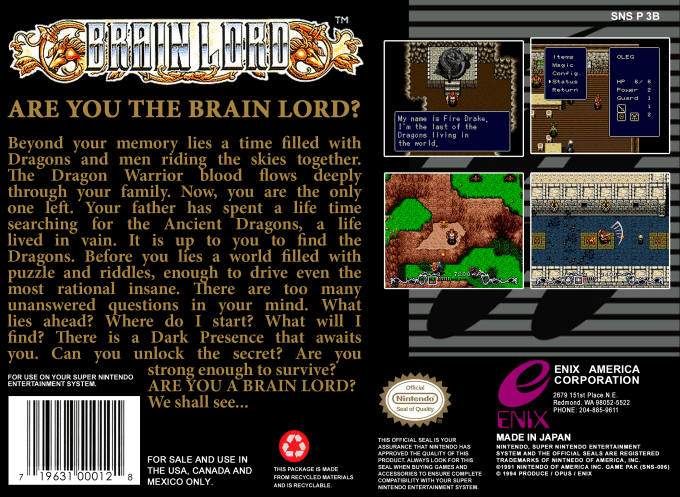 Brain Lord — Box back