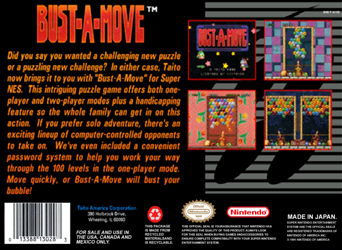 Bust-A-Move — Box back