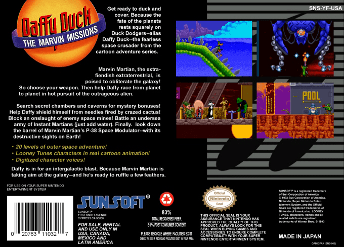 Daffy Duck : The Marvin Missions — Box back