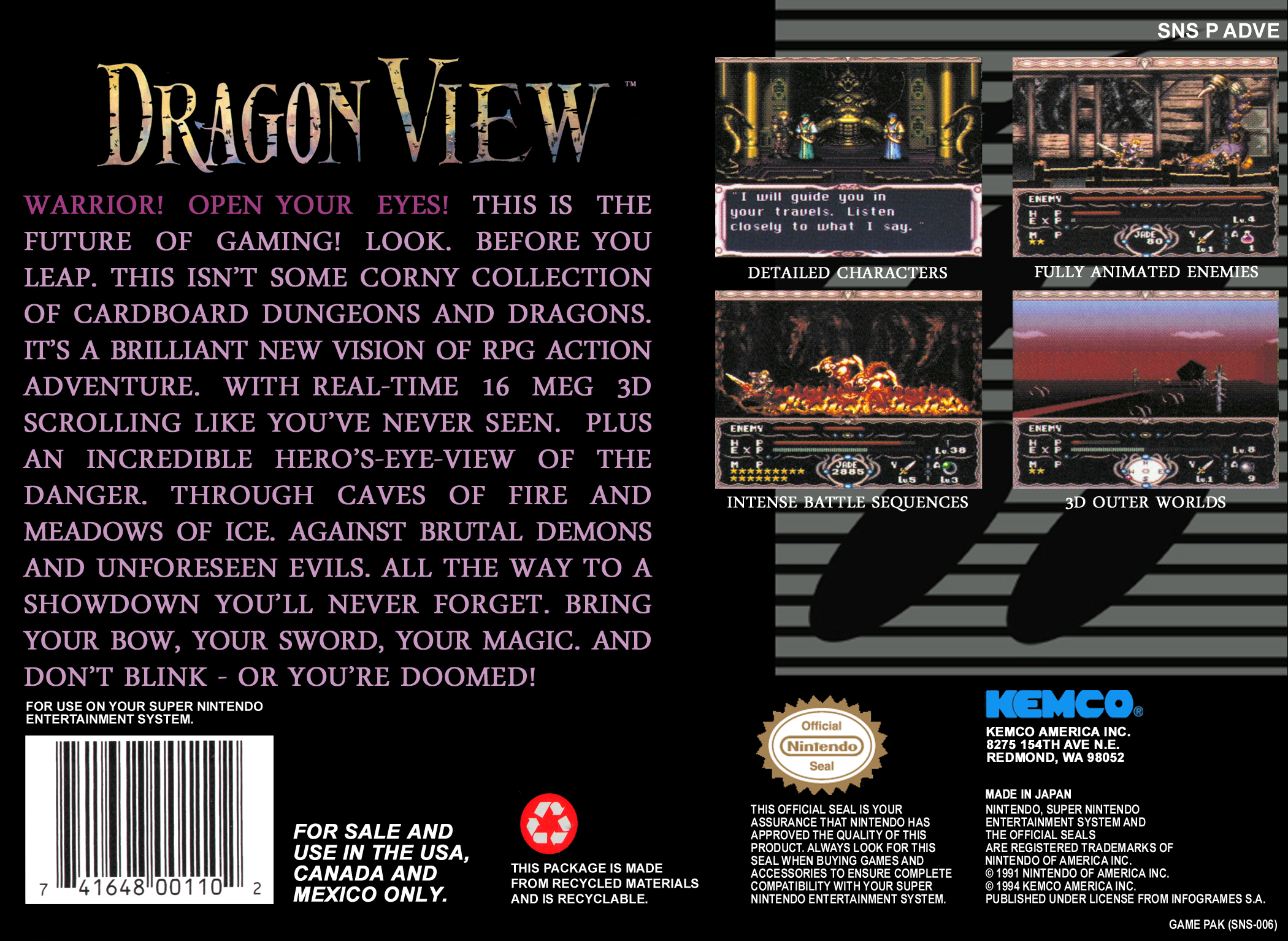 Dragon View — Box back