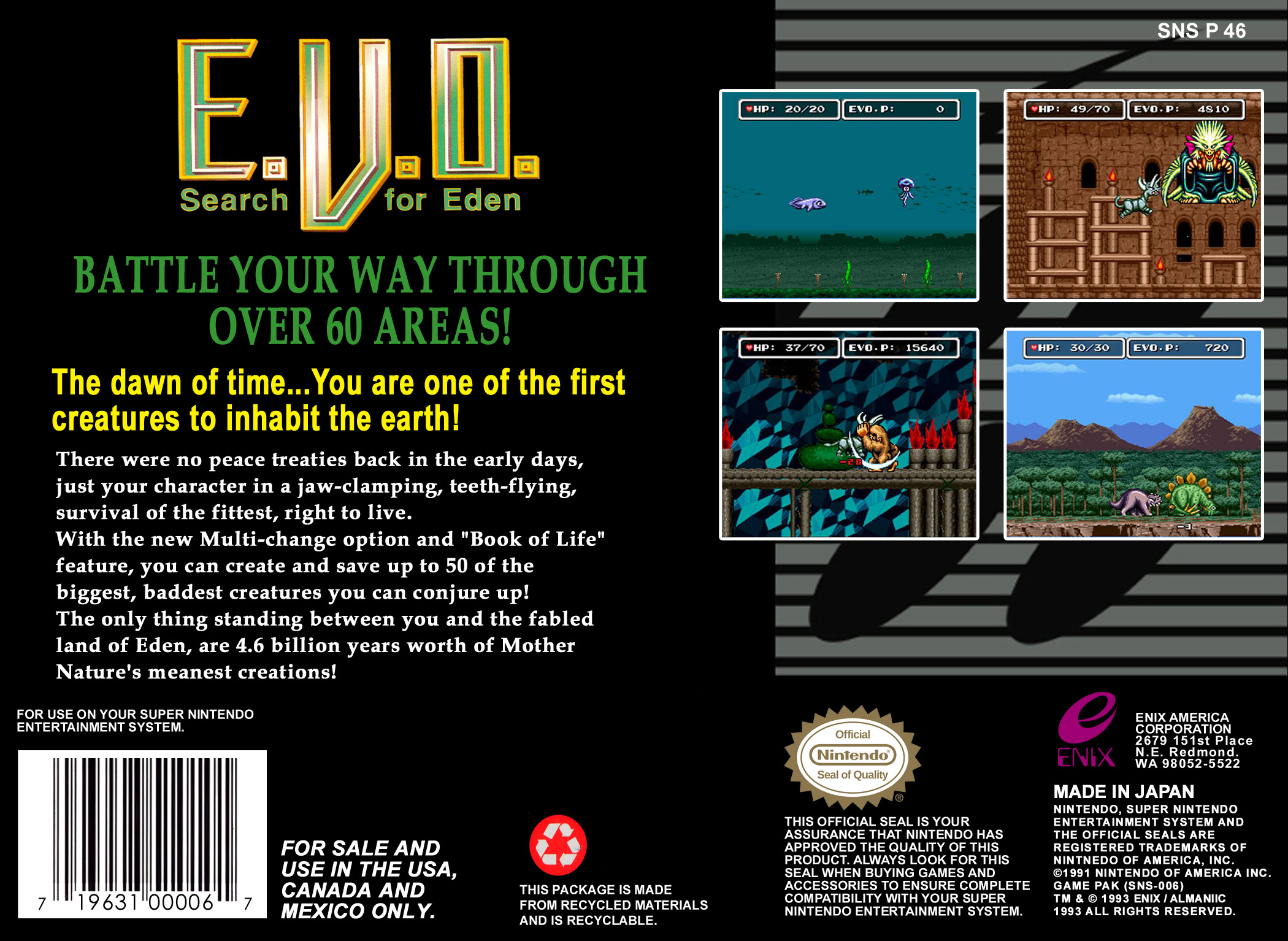 E.V.O. : Search for Eden — Box back