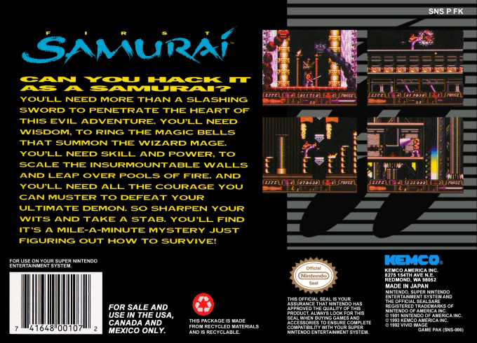First Samurai — Box back