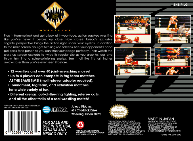 Hammer Lock Wrestling — Box back