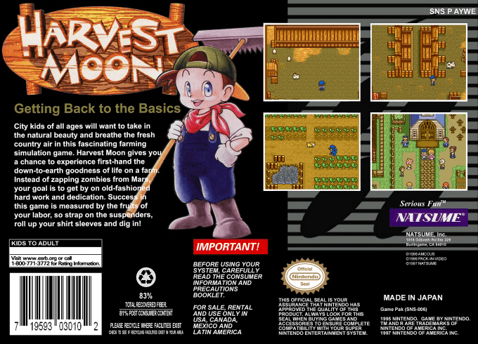 Harvest Moon — Box back