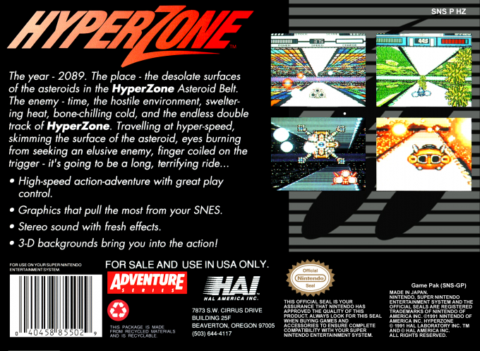 HyperZone — Box back