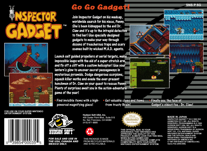 Inspector Gadget — Box back
